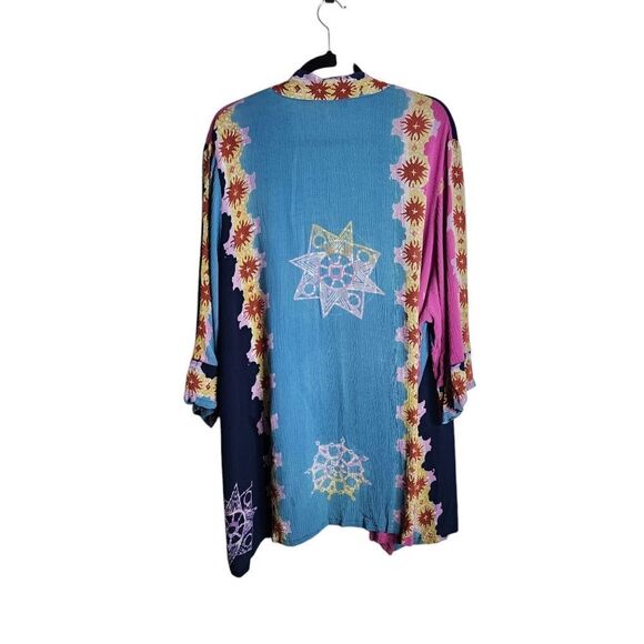 Ulla Popkan kimon mixed print multicolor oversized floral 3/4 sleeve S-XL - Picture 2 of 4